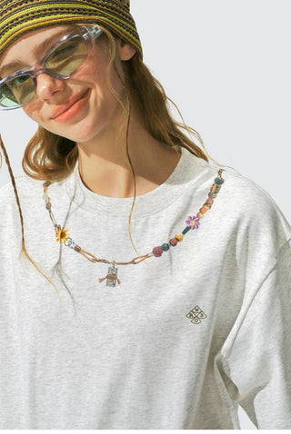 [Monterest] Necklace Print Embroidered Relaxed Tee