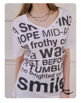 [NECY] Original Letter Stud Slim Line T