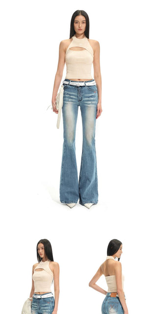 [NOTAWEAR] Lyocell Wool Blend Halter Neck Tank  Top