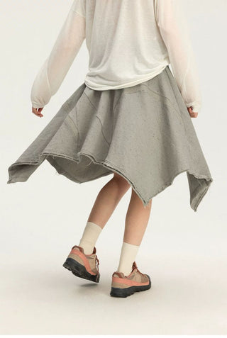 [Monterest] A-Line Patchwork Sweat Skirt