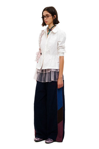 [Moromoro2] Baby Collar Bubble Sleeve Pleated  Shirt