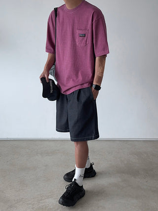 All Day Double-Tuck Half-Band Denim Shorts