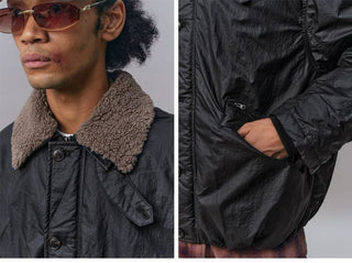 [Monterest] Detachable Fur Collar Deck Jacket