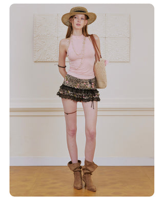 [NECY] Pink Halterneck Slim Sleeveless