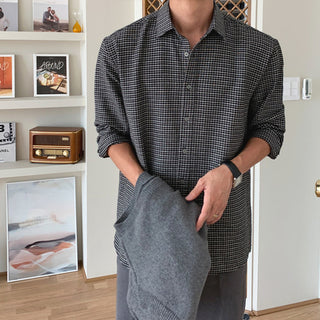 Flat sturdy check shirt (2 colors)