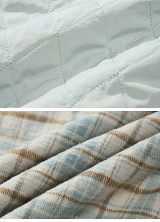 [Monterest] Quilted Padded Check Shirt Jacket