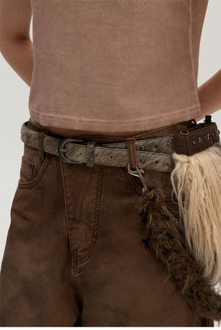 [Monterest] Horsehair Cowhide Saddle Buckle Belt