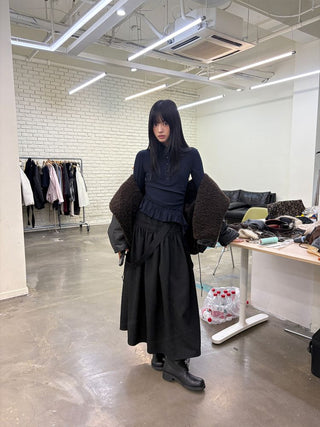 [NeverSeez] Jacquard Voluminous Skirt