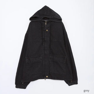 Hooded denim jacket