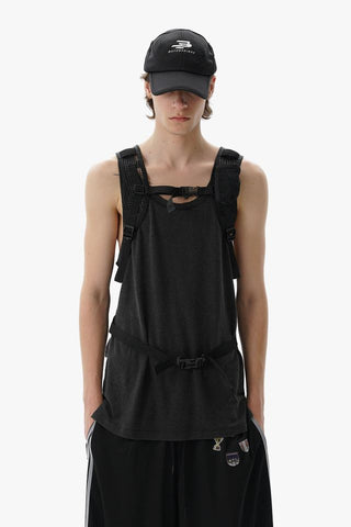 [MASONPRINCE] Washed Ribbed  Sleeveless Top