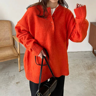 Button-up loose knit