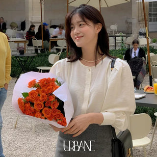 Mare Oversized Pintuck Shirring Puff Blouse