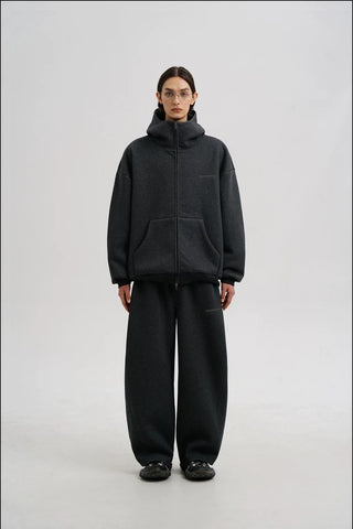 [MASONPRINCE] Air Layer Stand Collar Hoodie Set