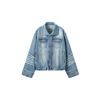 [NOTAWEAR] Washed Denim Cropped Jacket