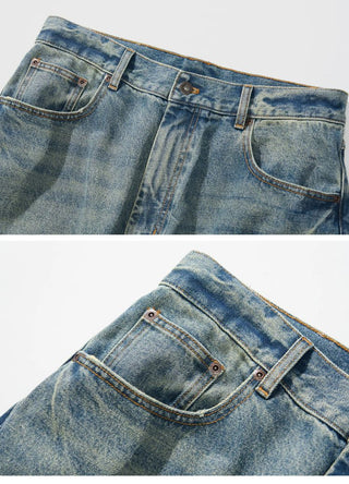[Monterest] Washed Wide Leg Denim Pants