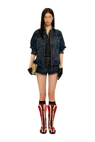 [Moromoro2] Washed Denim Fringe  Collection