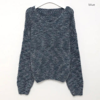 V-neck gradient knit