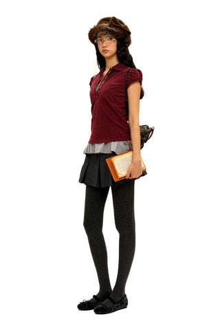 [Moromoro2] Slim Fit Polo Tee with Webbing  Placket