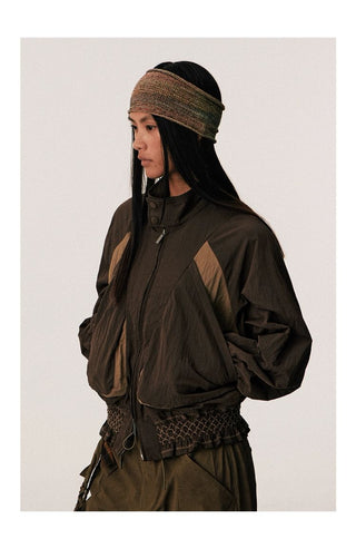 [CONP] Pleated Spliced €rinkle Nylon Jacket