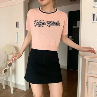 New York Lettering Knit T-Shirt