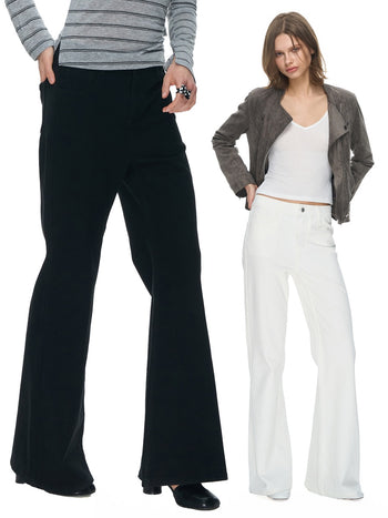 [NECY] Noir Sculptural Flare Pants (2color)