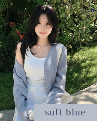 (9 colors) Washable fluffy knit cardigan