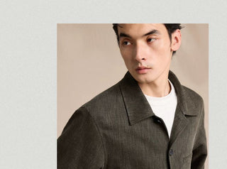 [CULTUM] Linen Blend Shirt Collar Jacket