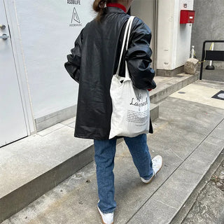 Long leather jacket