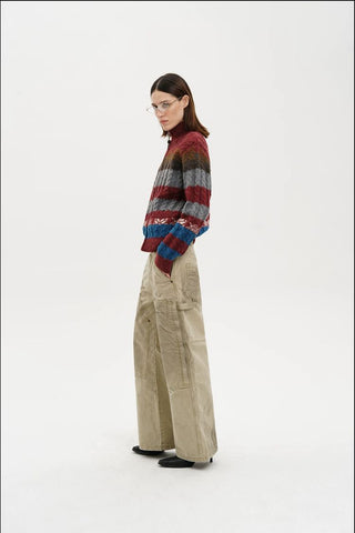 [MASONPRINCE] Fair Isle Cable Knit Wool Blend Cardigan