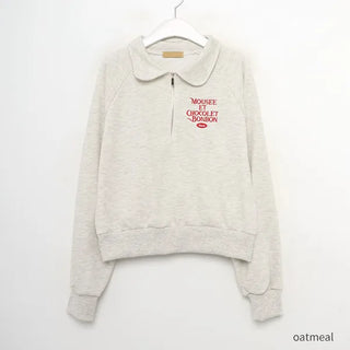 Collared embroidered sweatshirt