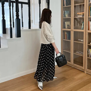 Polka dot chiffon skirt