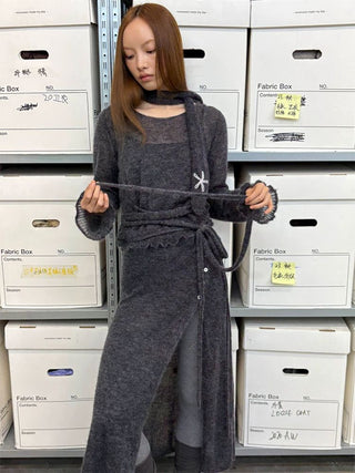 [NeverSeez] Mohair Blend Knit Set