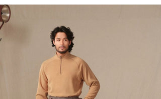 [CULTUM] Stand Collar Half-Zip Fleece T-shirt