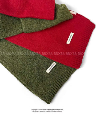 (11 colors) Soft wool knit long scarf
