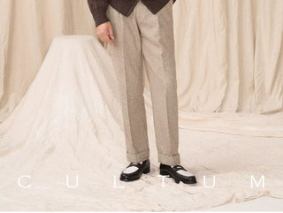 [CULTUM] Wool Blend Cable Knit Zip-Up Cardigan