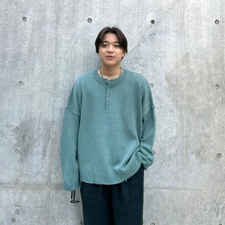 (Unisex) Oversized Button Knit