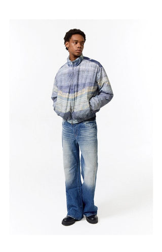 CONP Faux Lace Denim Quilted Jacket