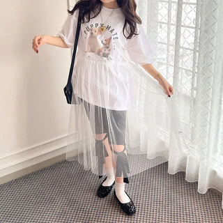 Ribbon biker shorts