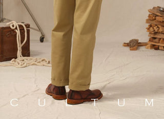 [CULTUM] Washed Cotton Cavalry Twill Straight Pants