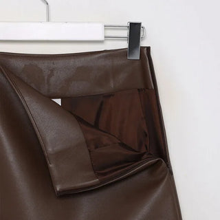 Leather mini skirt