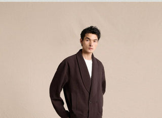 [CULTUM] Cotton Linen Blend Shawl Collar Jacket