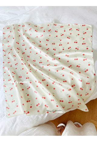 cherry satin scarf