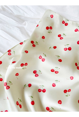 cherry satin scarf