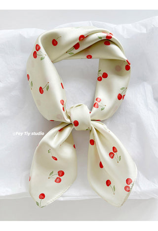 cherry satin scarf