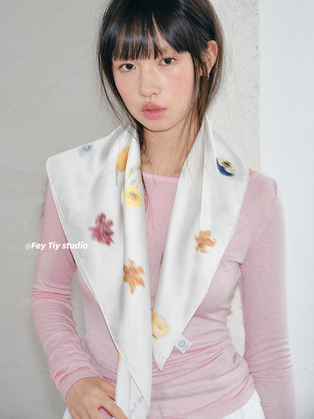 fuzzy flower scarf