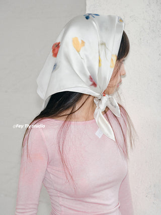 fuzzy flower scarf