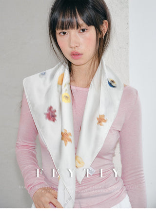 fuzzy flower scarf