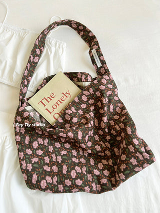 plaid canvas tote