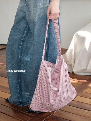 plaid canvas tote