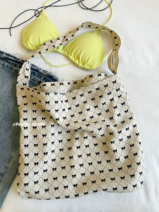 plaid canvas tote